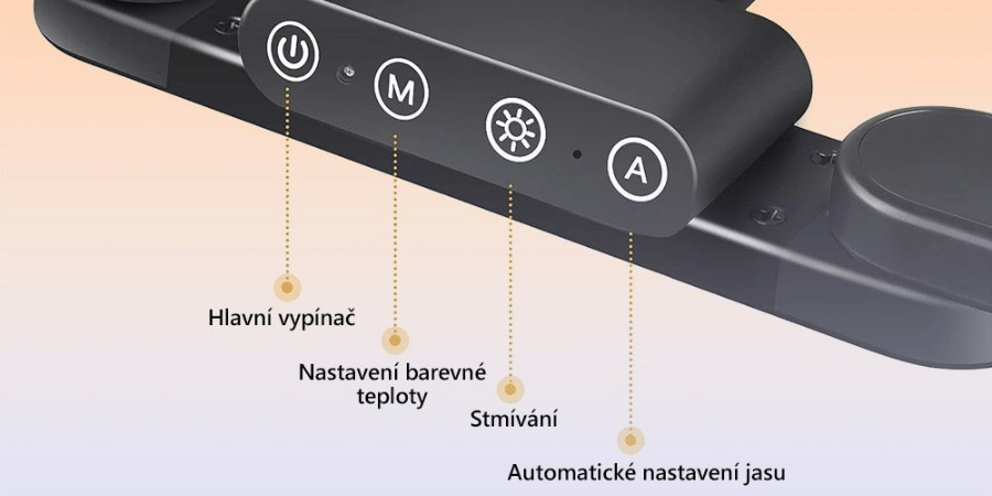 Detail ovládání lampy