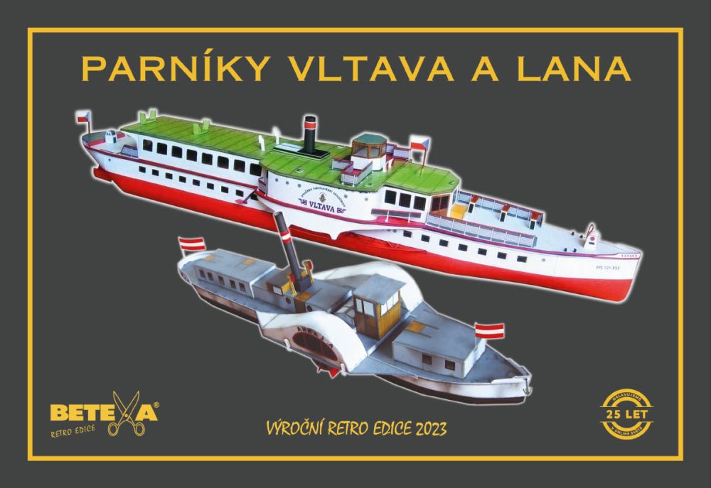 Papírový model parníků Vltava a Lana