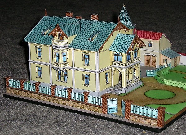 Papírový model předměstské vily z roku 1901