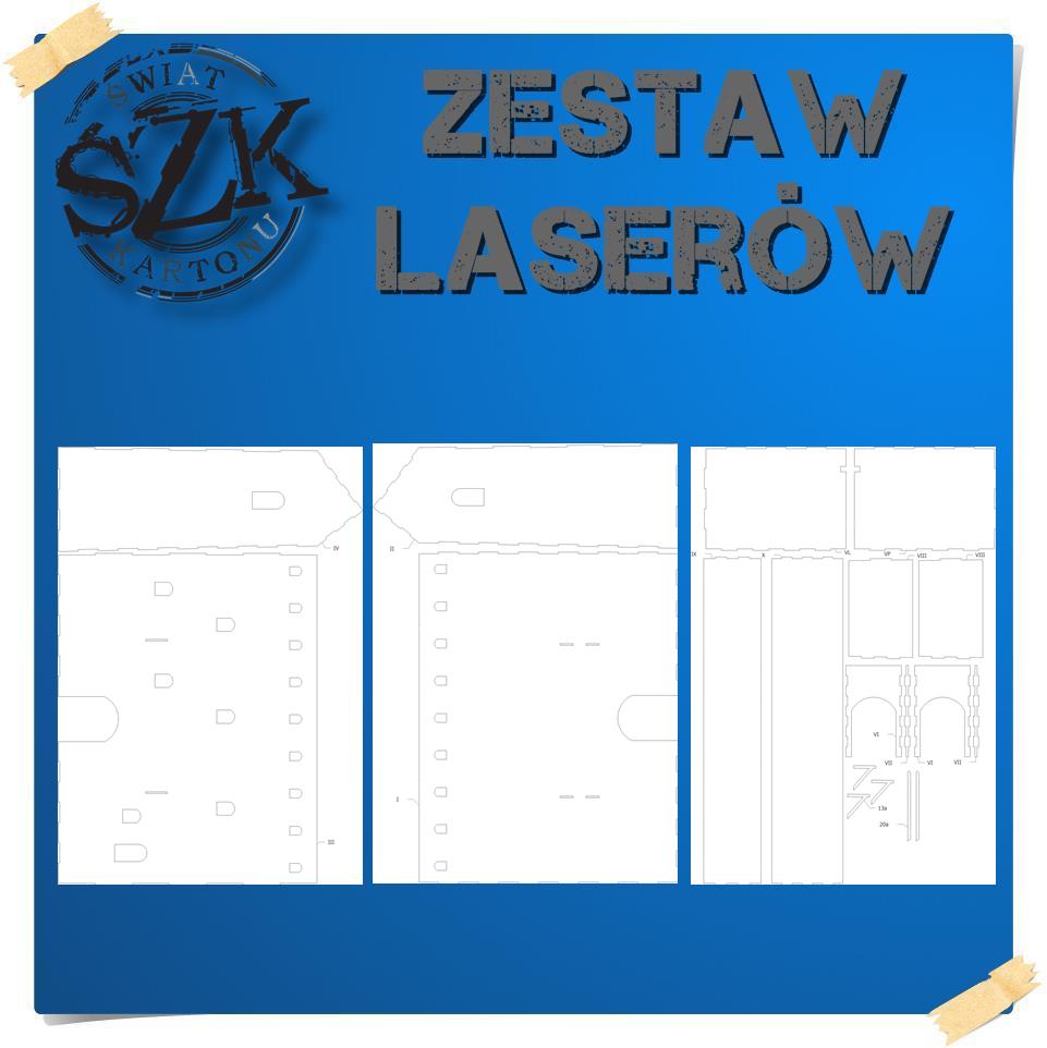 Laserové doplňky pro papírový model zámku Toszek