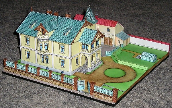 Papírový model předměstské vily z roku 1901