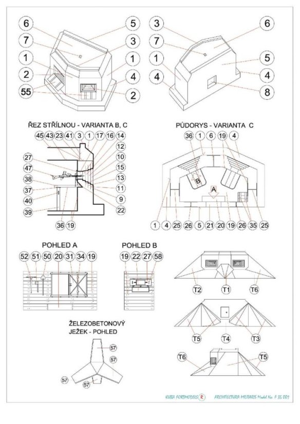 Československé lehké opevnění vzor 36 typ B - 1:35