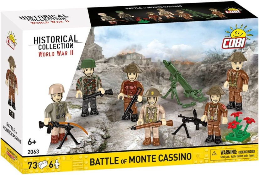 6- figurek:  Bitva u Monte Cassina 1944 - Plastová stavebnice COBI