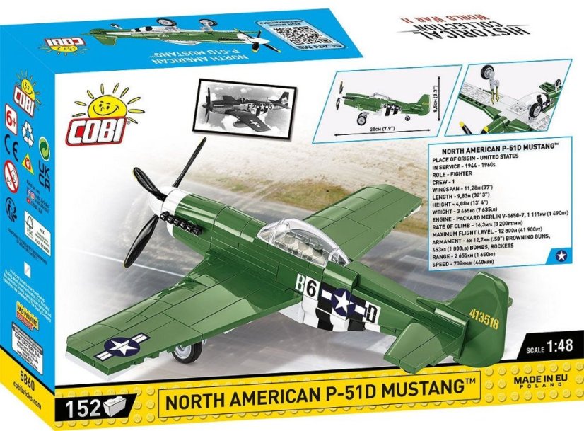 P-51D Mustang - Plastová stavebnice COBI