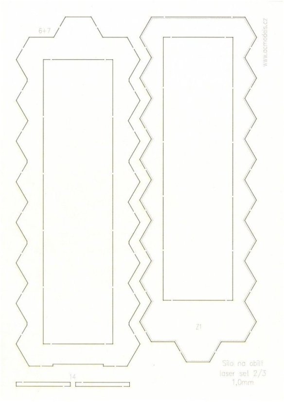 Silo na obilí - Laserové doplňky - kostra, detaily