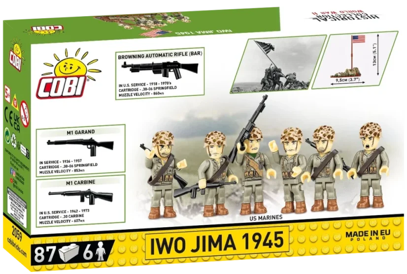 3 figurky: Vztýčenie vlajky na Iwo Jime 1945 - Plastová stavebnica COBI