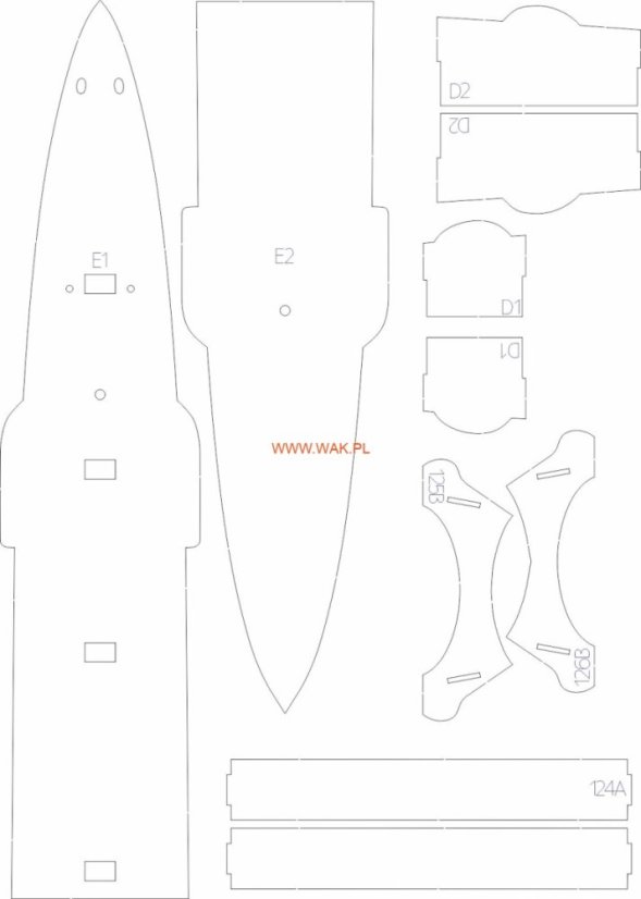 SMS Zenta - Laserové doplňky - kostra