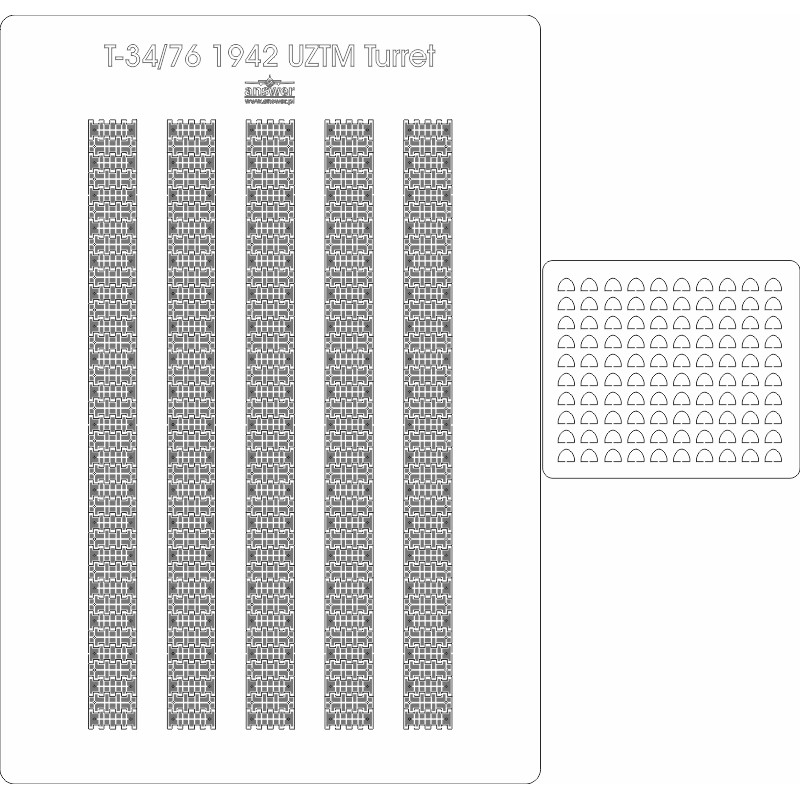 Tank T-34/76 1942 UZTM Turret - Laserové doplňky - pásy