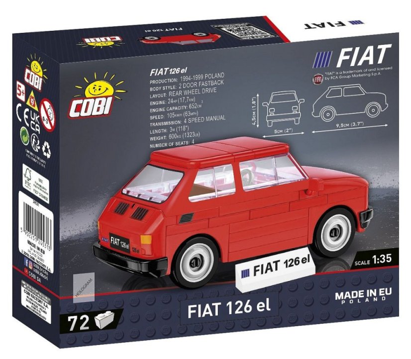 Fiat 126p el - Plastová stavebnice COBI