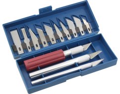 A set of scalpels and blades
