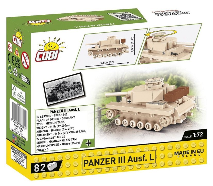 Mini Tanky - Panzer III Ausf L WW II - Plastová stavebnice COBI