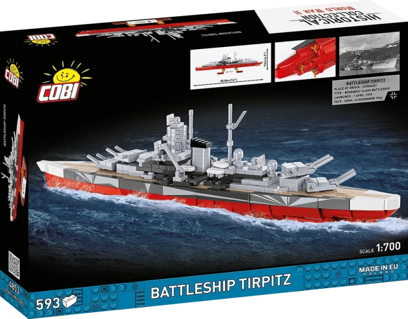 Bojová loď Tirpitz WWII – plastová stavebnica COBI