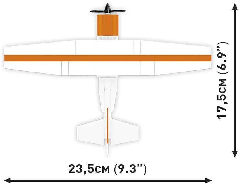 Cessna 172 Skyhawk - bílo-oranžová - Plastová stavebnice COBI