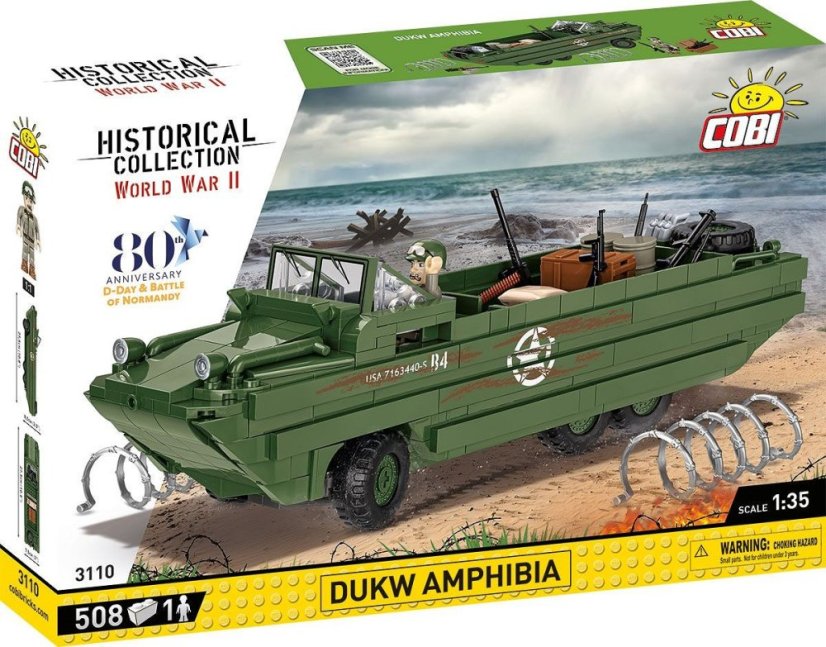 Americké obojživelné vozidlo DUKW Amphibia WWII - Plastová stavebnica COBI