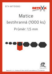 Matice šestihranná, 1,5mm, 1000ks