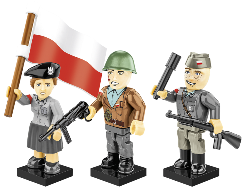 3 figúrky: Varšavské povstanie 1944 - Plastová stavebnica COBI
