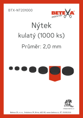 Nýtek kulatý, 2,0mm, 1000ks