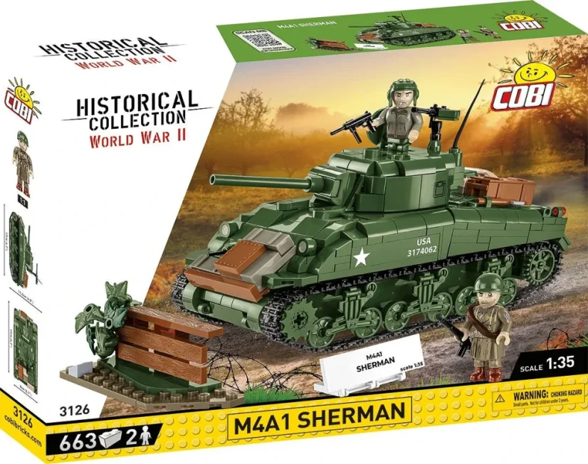 Sherman M4A1 WWII - Plastová stavebnice COBI