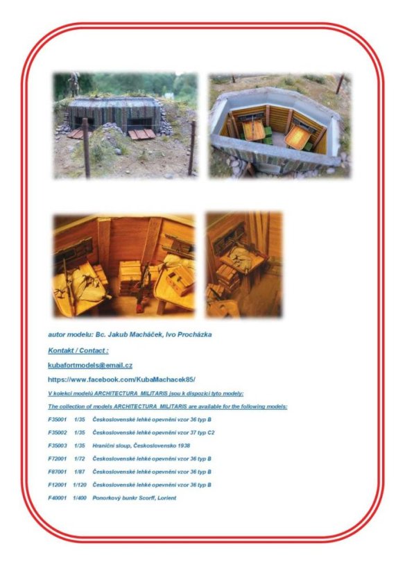Československé lehké opevnění vzor 36 typ B - 1:35