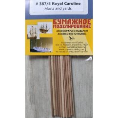 HMS Royal Caroline - dřevěné stěžně
