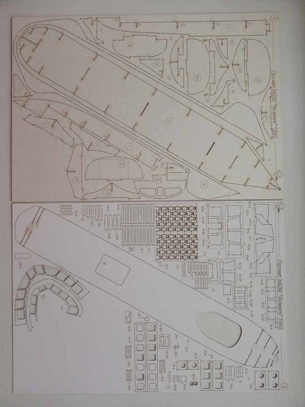 Projekt 342M - Kometa-17 - Laserové doplňky - kostra