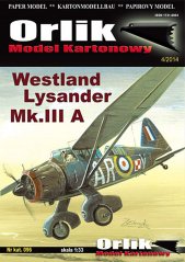 Aircraft Westland Lysander Mk.III A - Paper model
