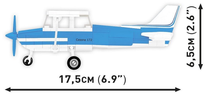 Cessna 172 Skyhawk - bílo-modrá - Plastová stavebnice COBI