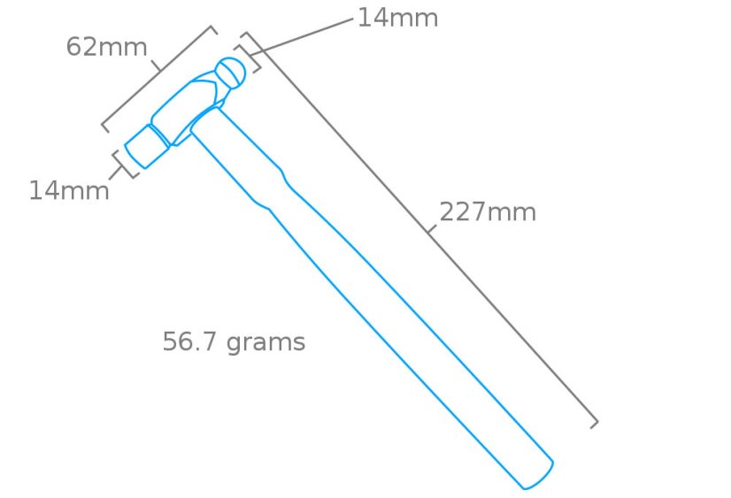 Kladivo válcové / kulové, 56g