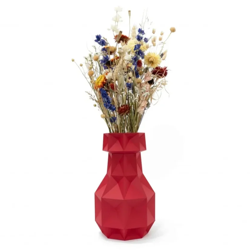 Cubist vase - red