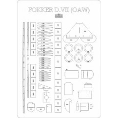 Fokker D.VII (OAW) - Laserové doplňky - kostra, detaily