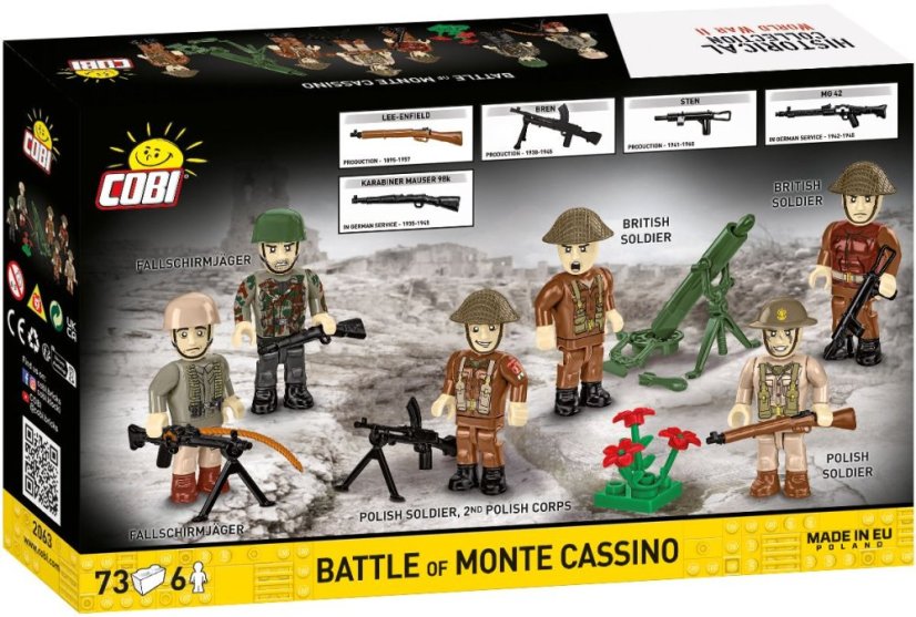 6- figurek:  Bitva u Monte Cassina 1944 - Plastová stavebnice COBI