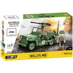 Jeep Willys MB + delo M2 WWII  - Plastová stavebnica COBI