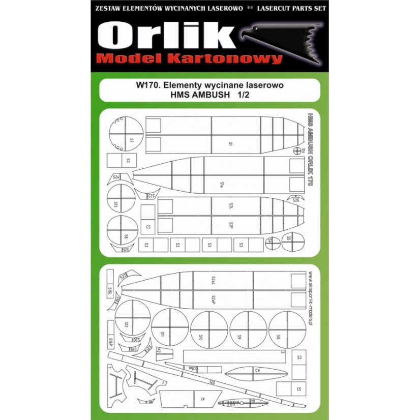 Jaderná ponorka třídy Astude - HMS AMBUSH - Laserové doplňky - kostra