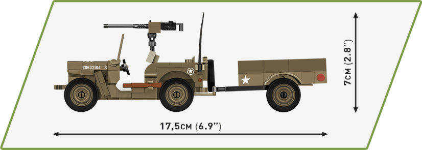 Jeep Willys MB + přívěs  WWII - Plastová stavebnice COBI