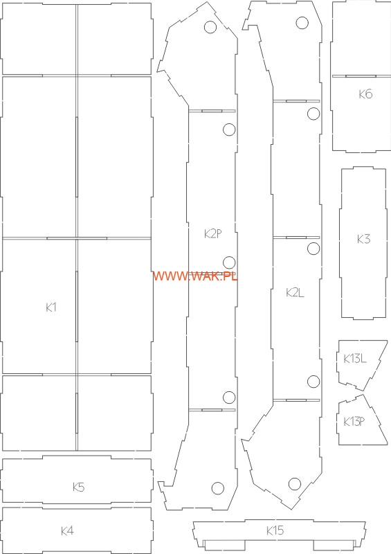 VK 4501 (P) / Tiger Porsche - Laserové doplňky - kostra