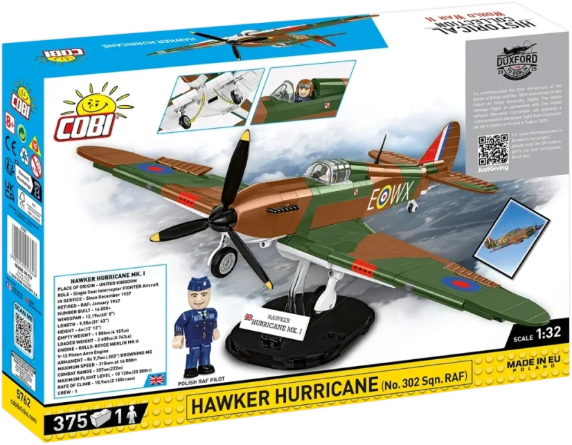 Hawker Hurricane No.302 WWII- Plastová stavebnice COBI