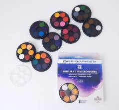 Vodové barvy kulaté Brilantní, 48 barev