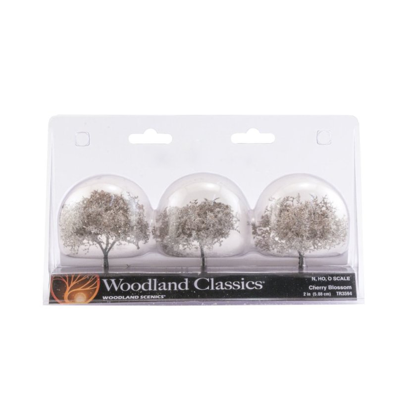 Listnaté stromky - Kvetoucí třešen - 4,4 cm - 5,7 cm - 3ks