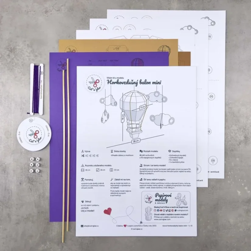 Horkovzdušný balón MINI - žlutý