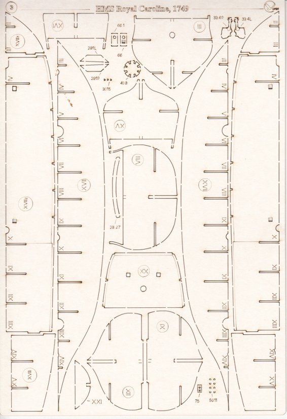 HMS Royal Caroline - Laserové doplňky - kostra