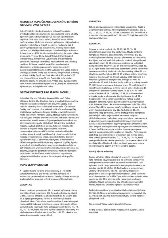 Československé lehké opevnění vzor 36 typ B - 1:35