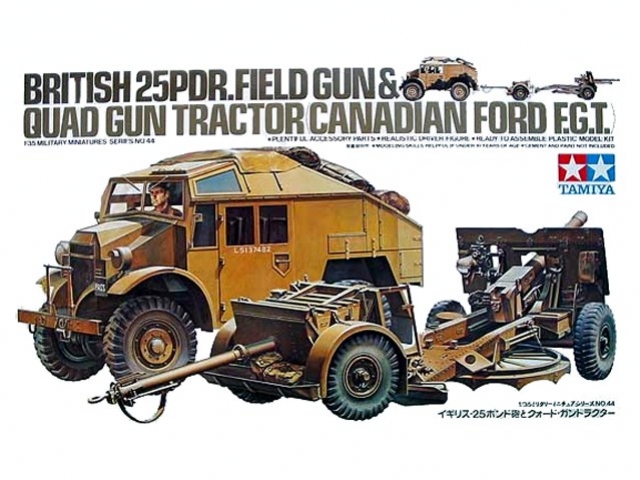 Britský 25liberní kanón a tahač Quad