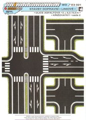 Asfaltová ulice 6,5/9,5 - křižovatky - sada 2