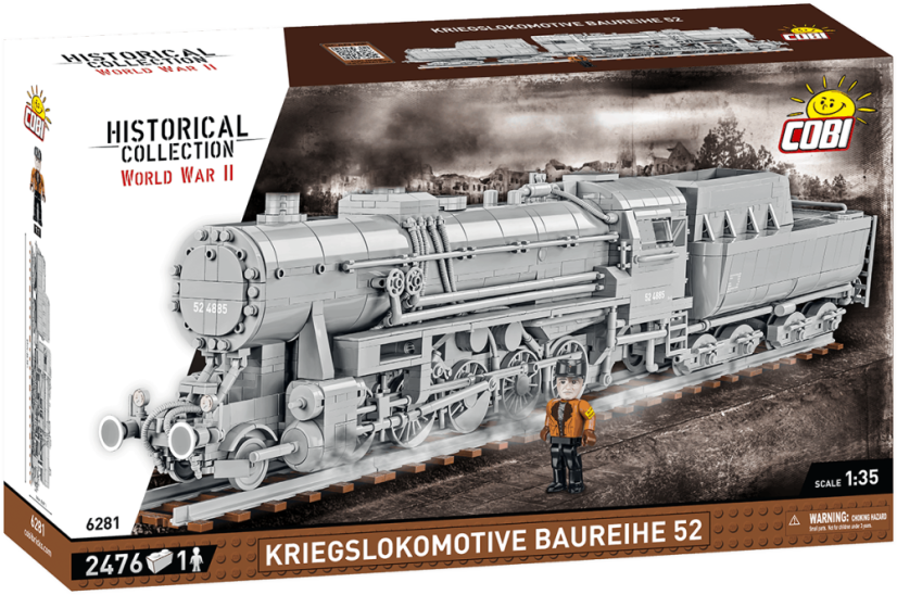 Kriegslokomotive Baureihe 52 s tendrem - Plastová stavebnice COBI