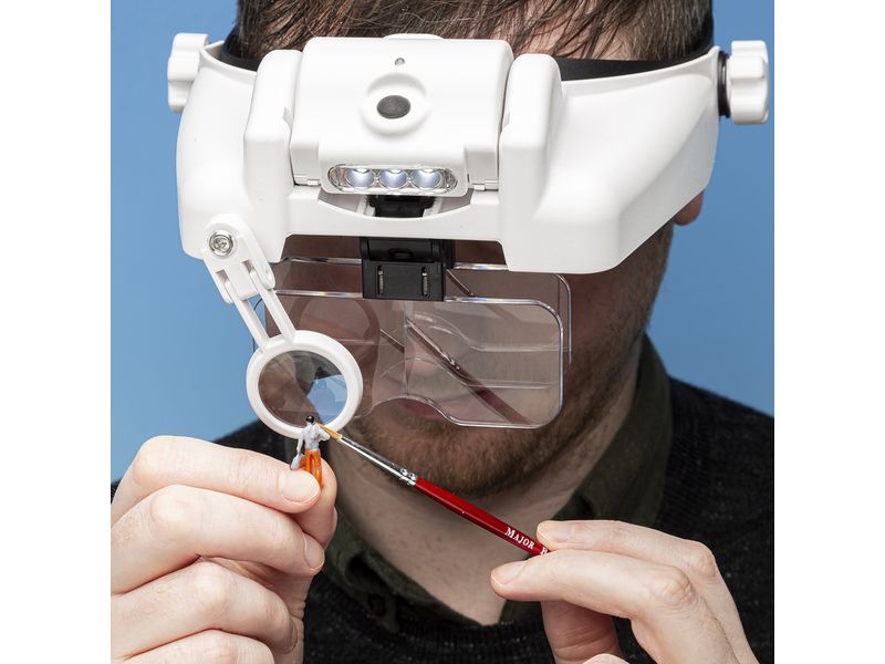 Zvětšovací pracovní brýle s vyměnitelnými čočkami s LED (USB)