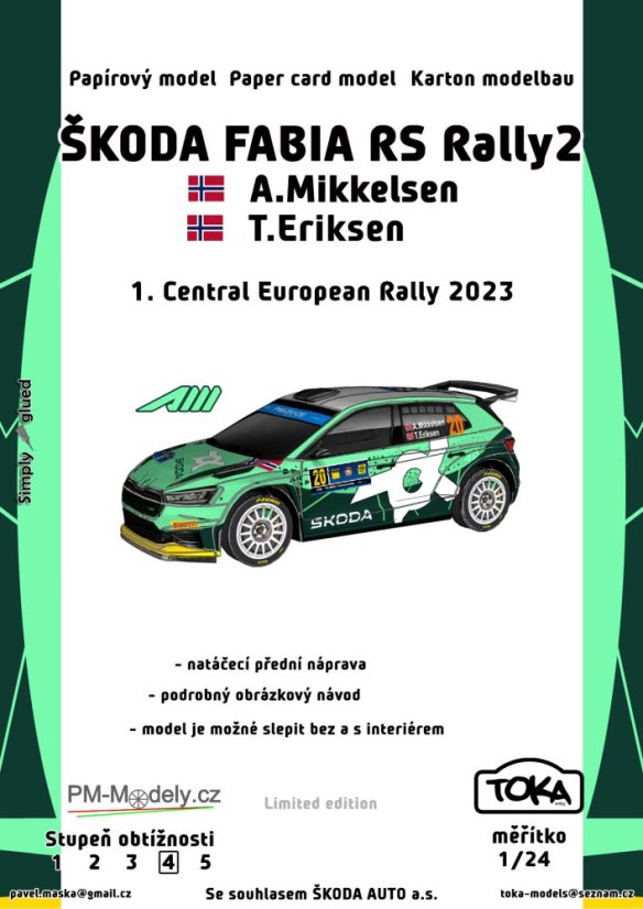 Závodní vůz Škoda Fabia RS Rally2 - A. Mikkelsen