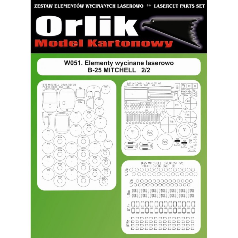 B-25 J Mitchell - Laserové doplňky - kostra, detaily