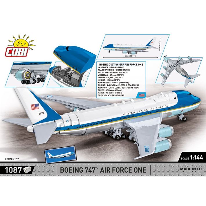 Boeing 747 - Air Force One - Plastová stavebnice COBI