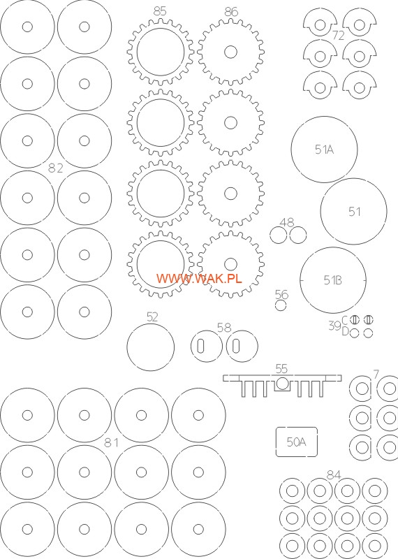 VK 4501 (P) / Tiger Porsche - Laserové doplňky - kostra