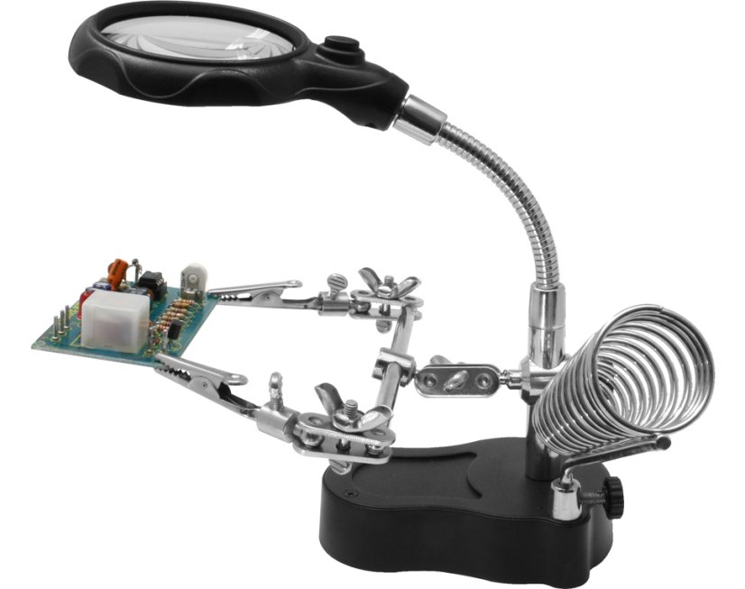 Třetí ruka s lupou a LED
